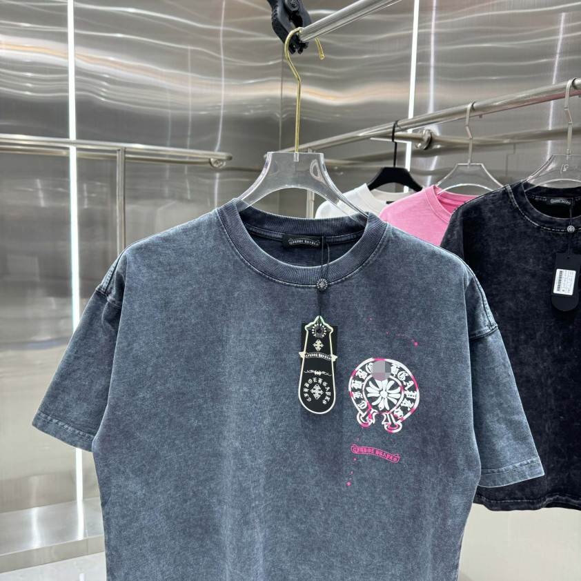 クロムハーツ洗練されたロゴ ポイントT  半袖Tシャツ