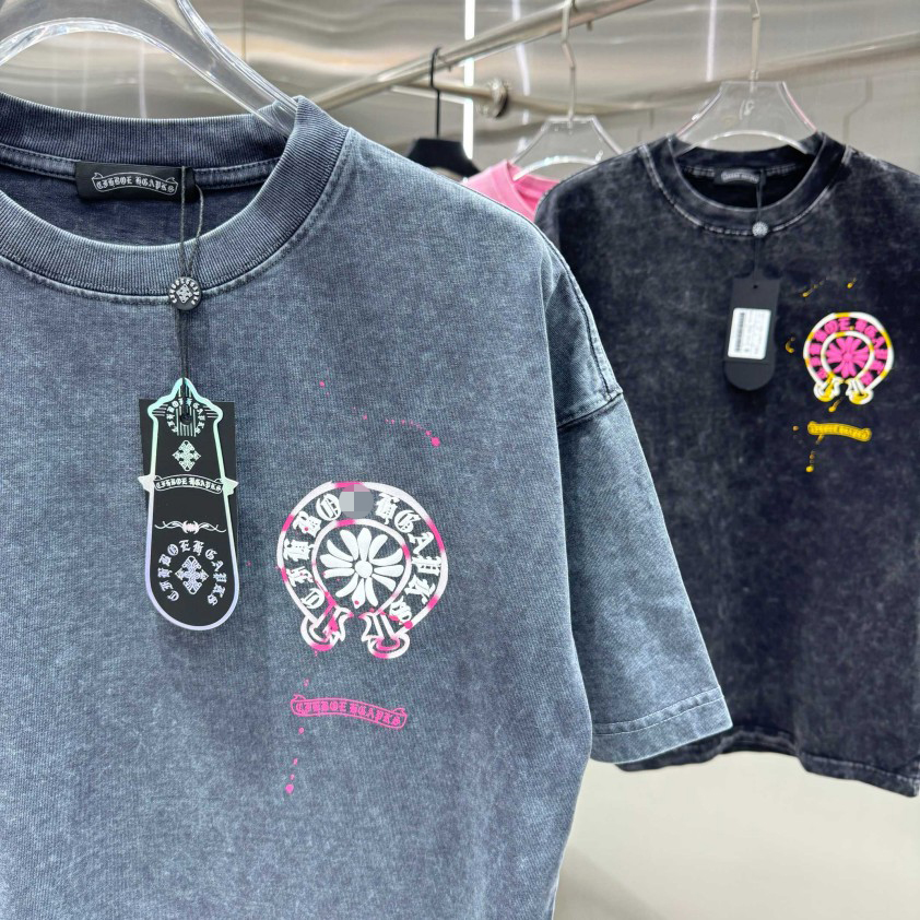 クロムハーツ洗練されたロゴ ポイントT  半袖Tシャツ