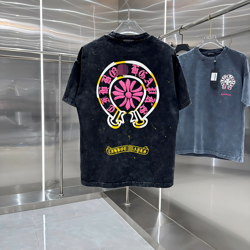 クロムハーツ洗練されたロゴ ポイントT  半袖Tシャツ