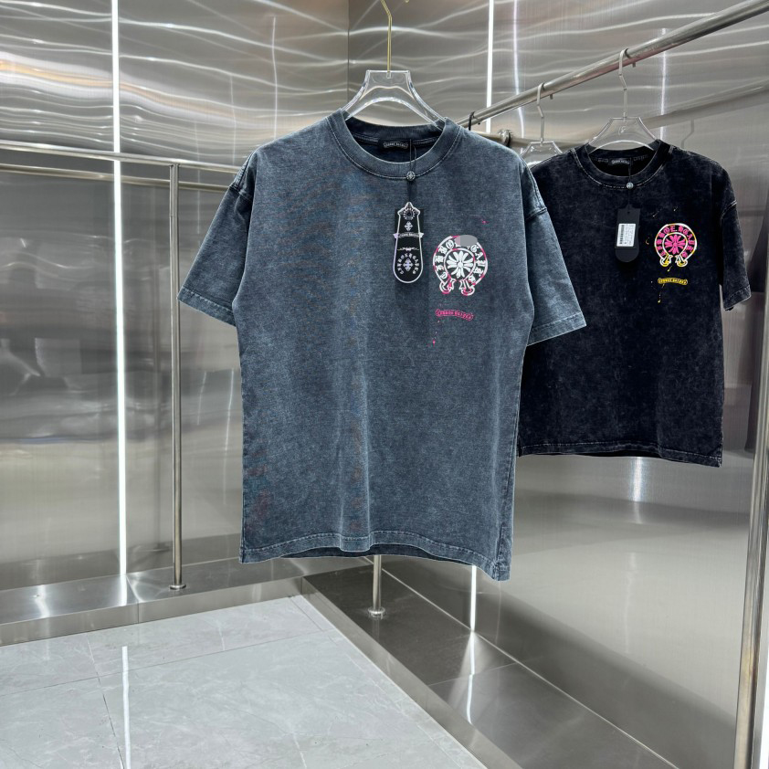 クロムハーツ洗練されたロゴ ポイントT  半袖Tシャツ