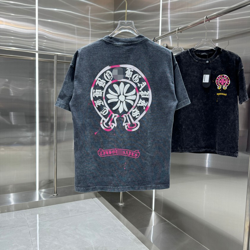 クロムハーツ洗練されたロゴ ポイントT  半袖Tシャツ