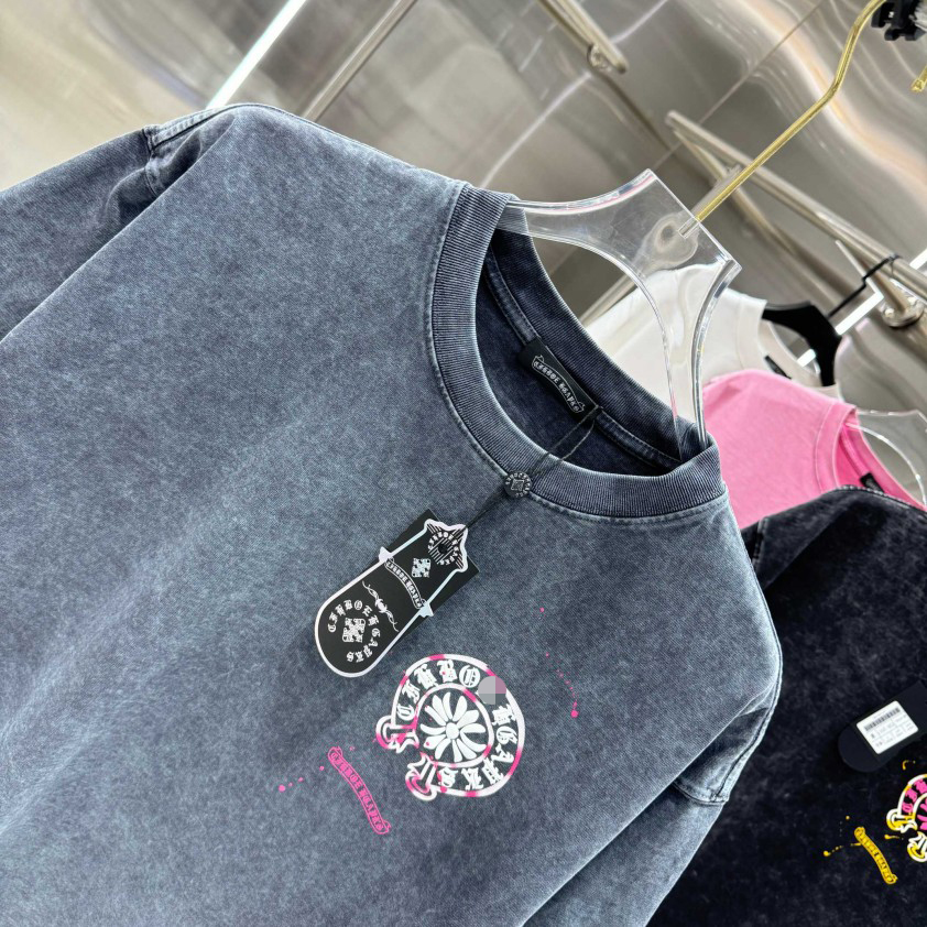 クロムハーツ洗練されたロゴ ポイントT  半袖Tシャツ