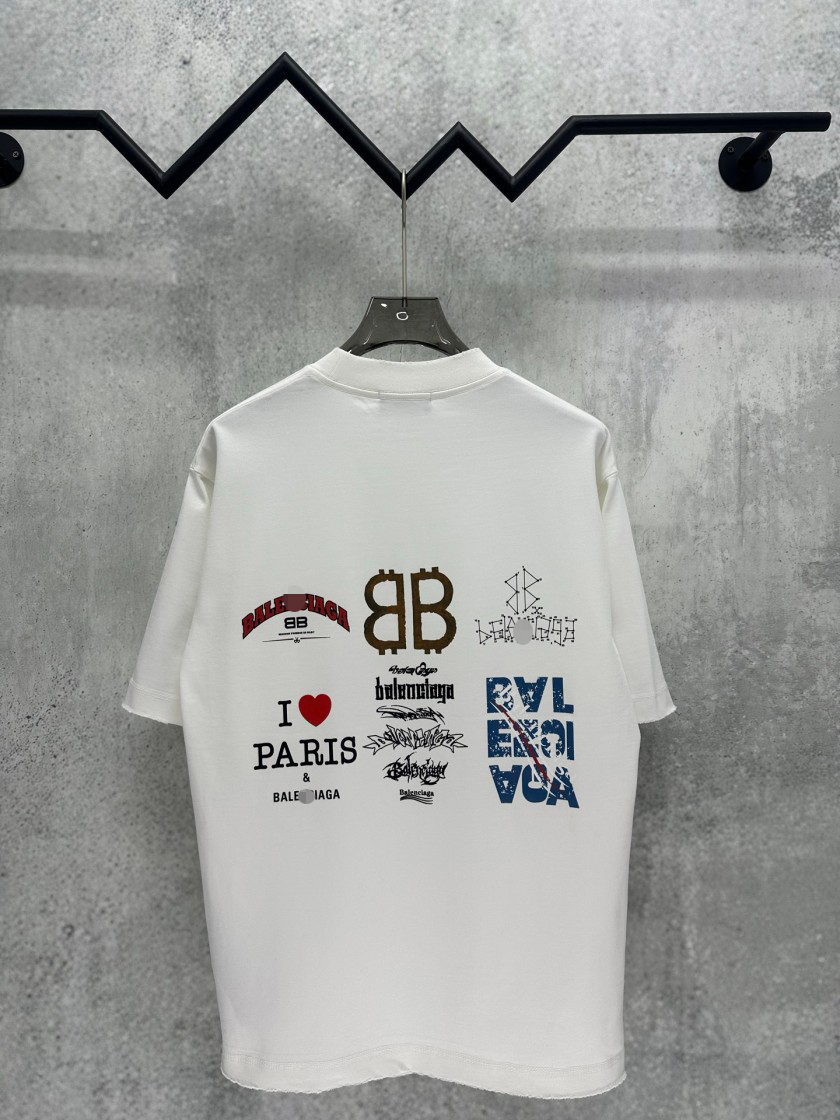 バレンシアガポップ＆モダン：プリントTシャツ  半袖Tシャツ