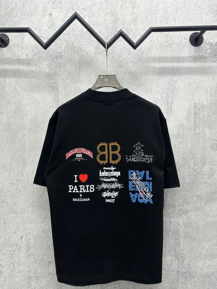 バレンシアガポップ＆モダン：プリントTシャツ  半袖Tシャツ