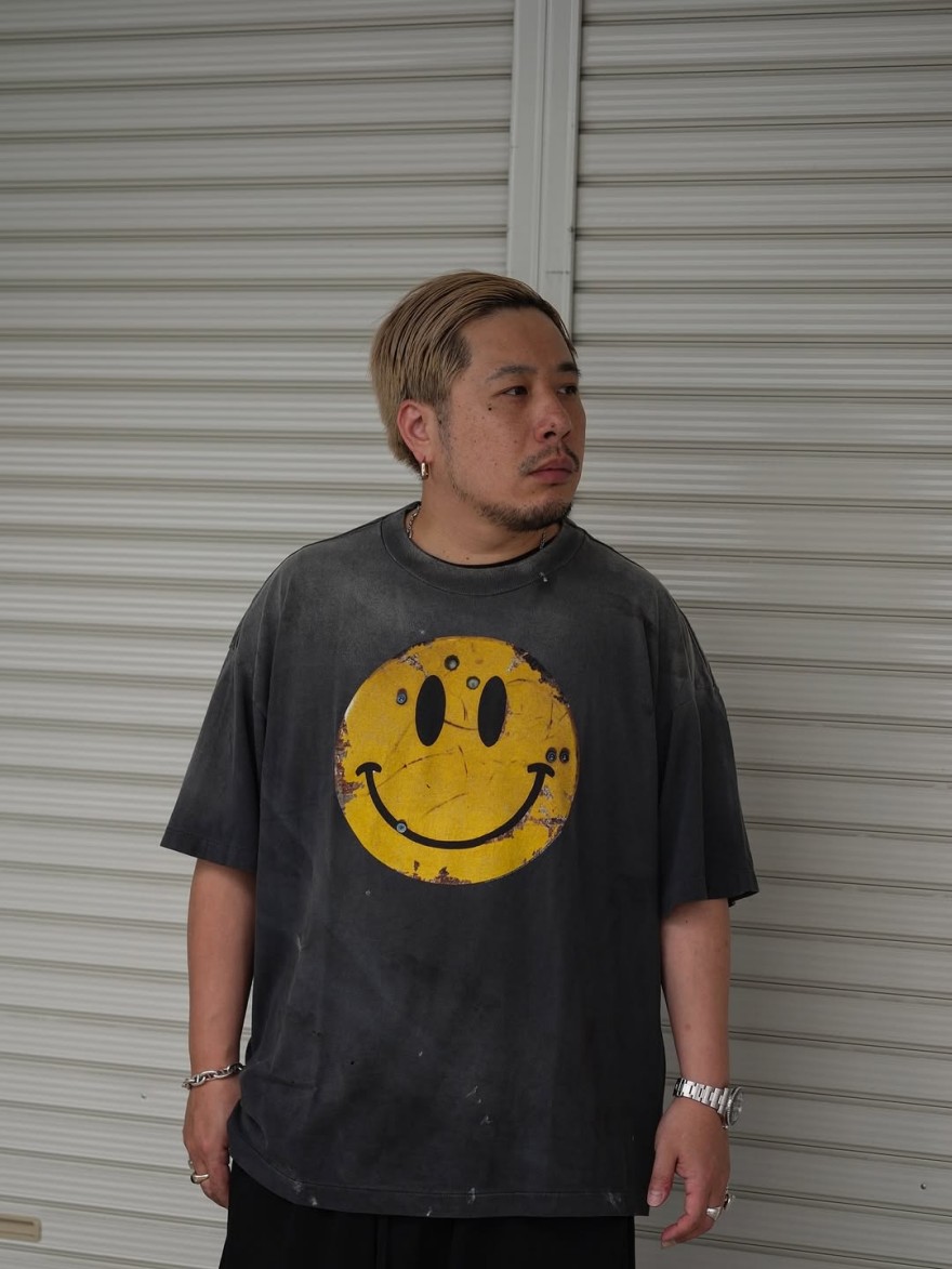 セント マイケル&times;THE KLF SMILEメンズ レディース 半袖Tシャツ