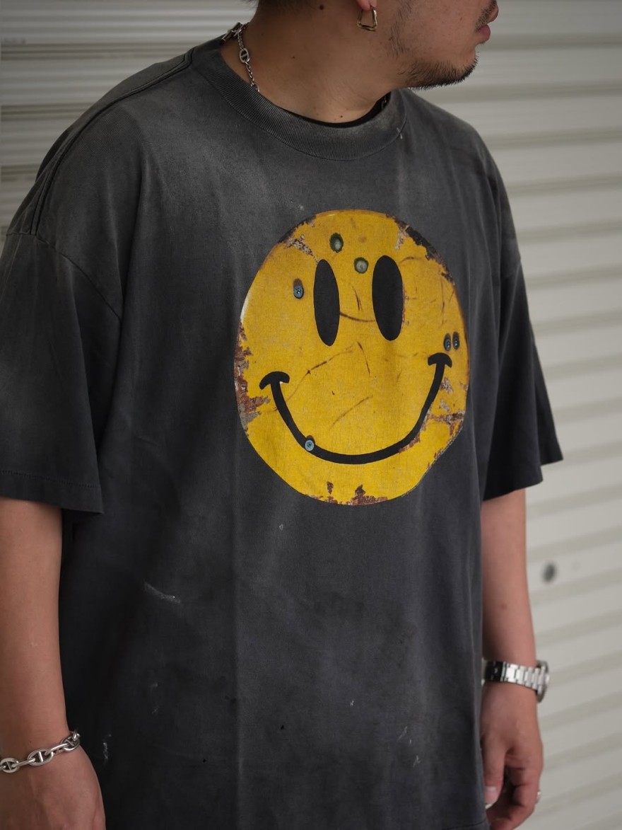 セント マイケル&times;THE KLF SMILEメンズ レディース 半袖Tシャツ