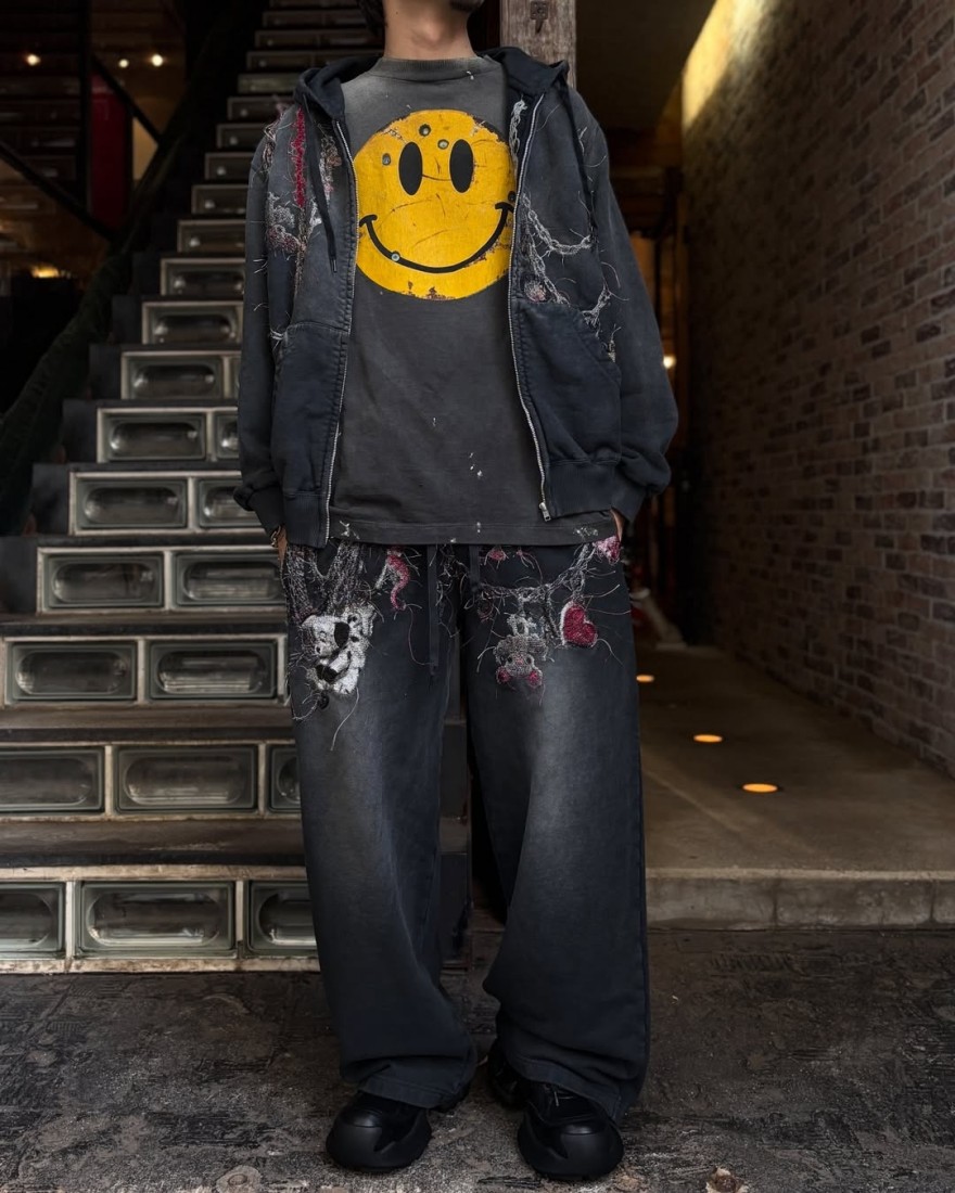 セント マイケル&times;THE KLF SMILEメンズ レディース 半袖Tシャツ