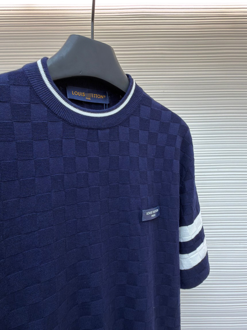 ルイヴィトン メンズ レディース　ニット 半袖Tシャツ