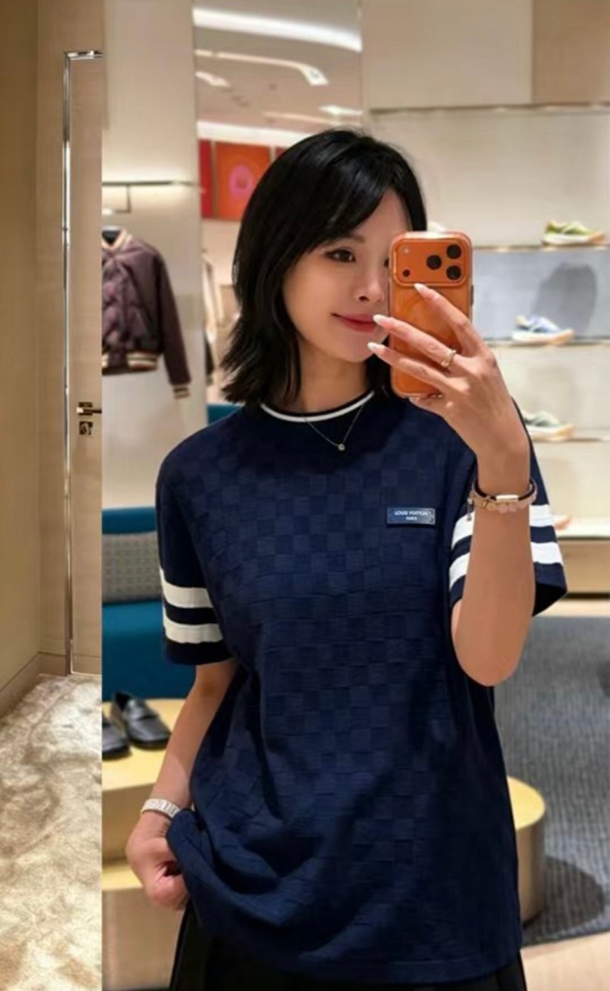 ルイヴィトン メンズ レディース　ニット 半袖Tシャツ