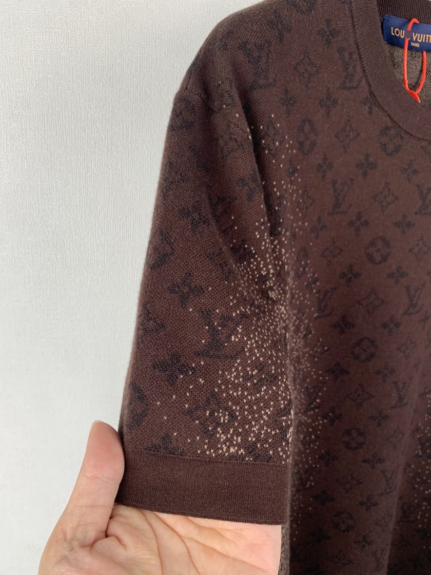 ルイヴィトン  メンズ レディース　ニット 半袖Tシャツ