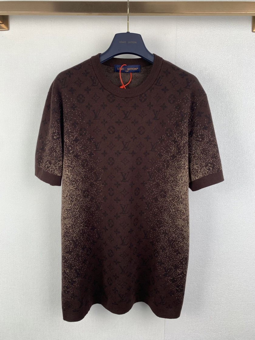 ルイヴィトン  メンズ レディース　ニット 半袖Tシャツ