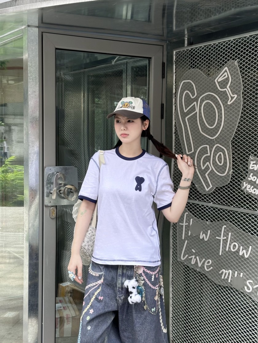 アミ レディース 半袖Tシャツ