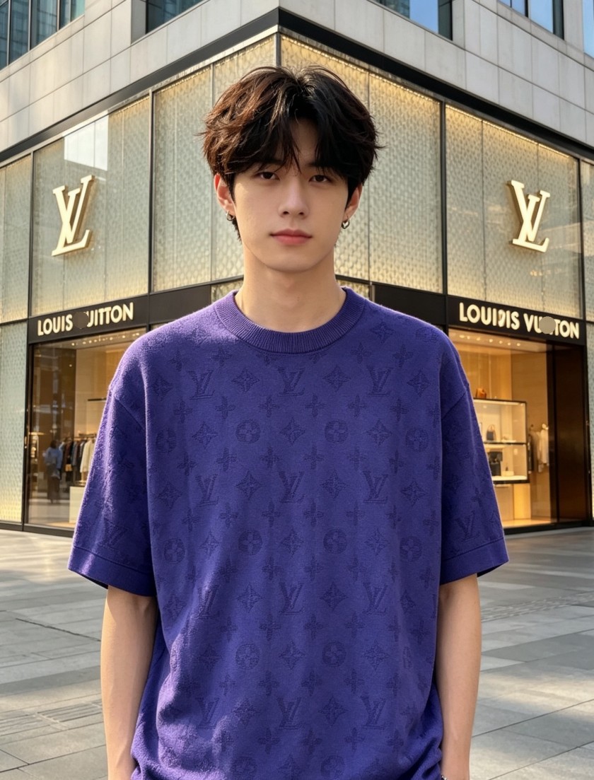 ルイヴィトン メンズ レディース　ニット 半袖Tシャツ