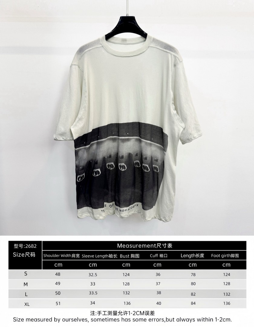 【リックオウエンスタイプ】メンズ レディース 半袖Tシャツ aat23644