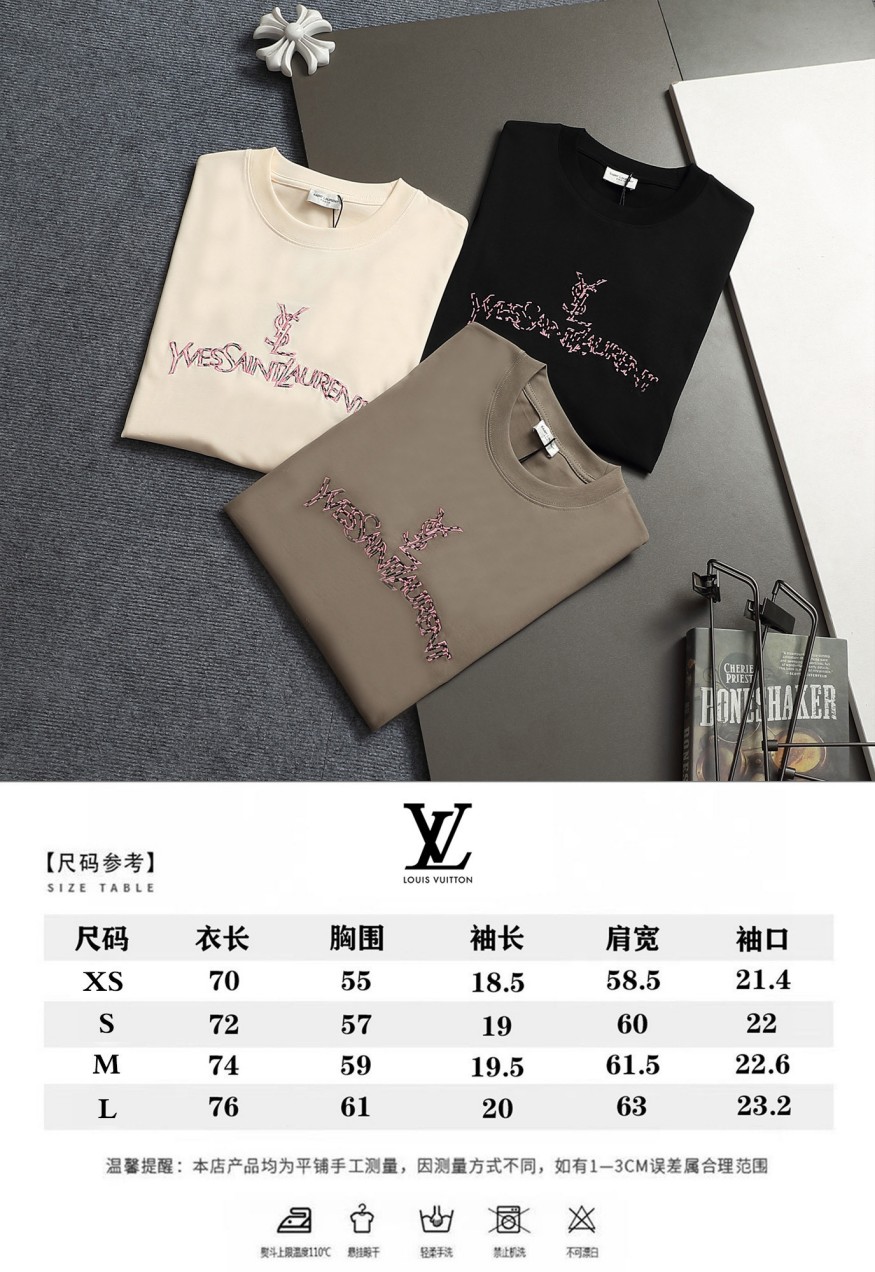 【サンローランタイプ】メンズ レディース 半袖Tシャツ aat23681