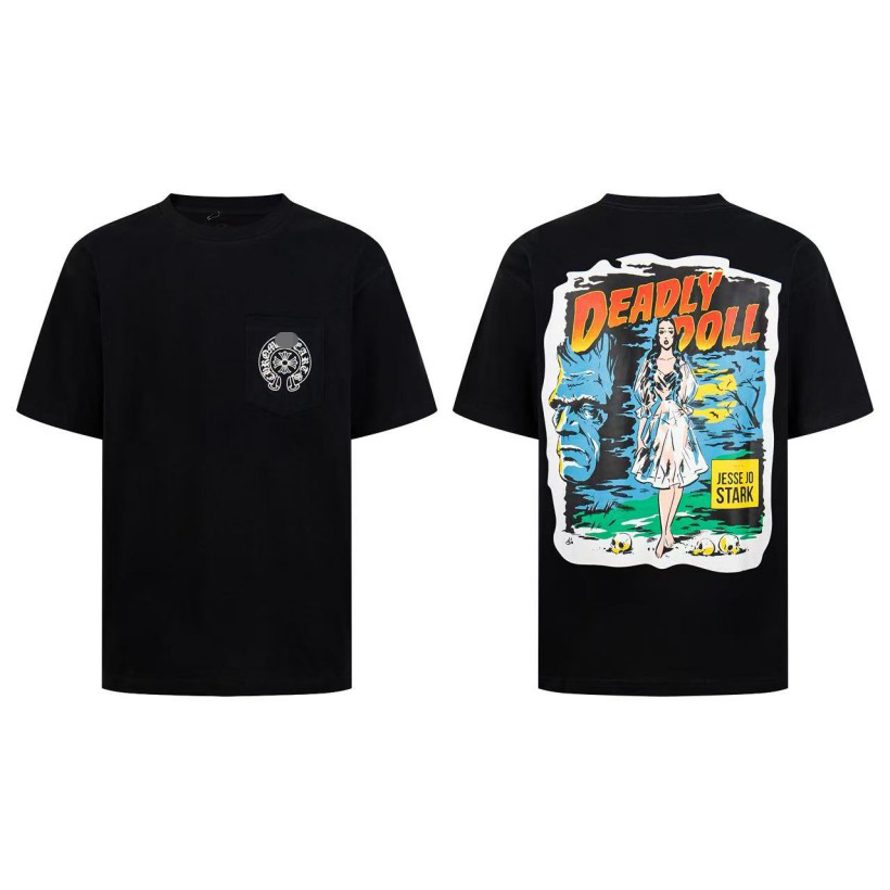 【クロムハーツタイプ】×【DEADIY DOLL】メンズ レディース 半袖Tシャツ aat23702
